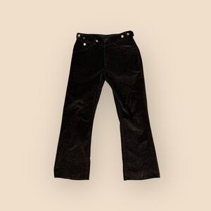 Black YSL velvety mid rise pants